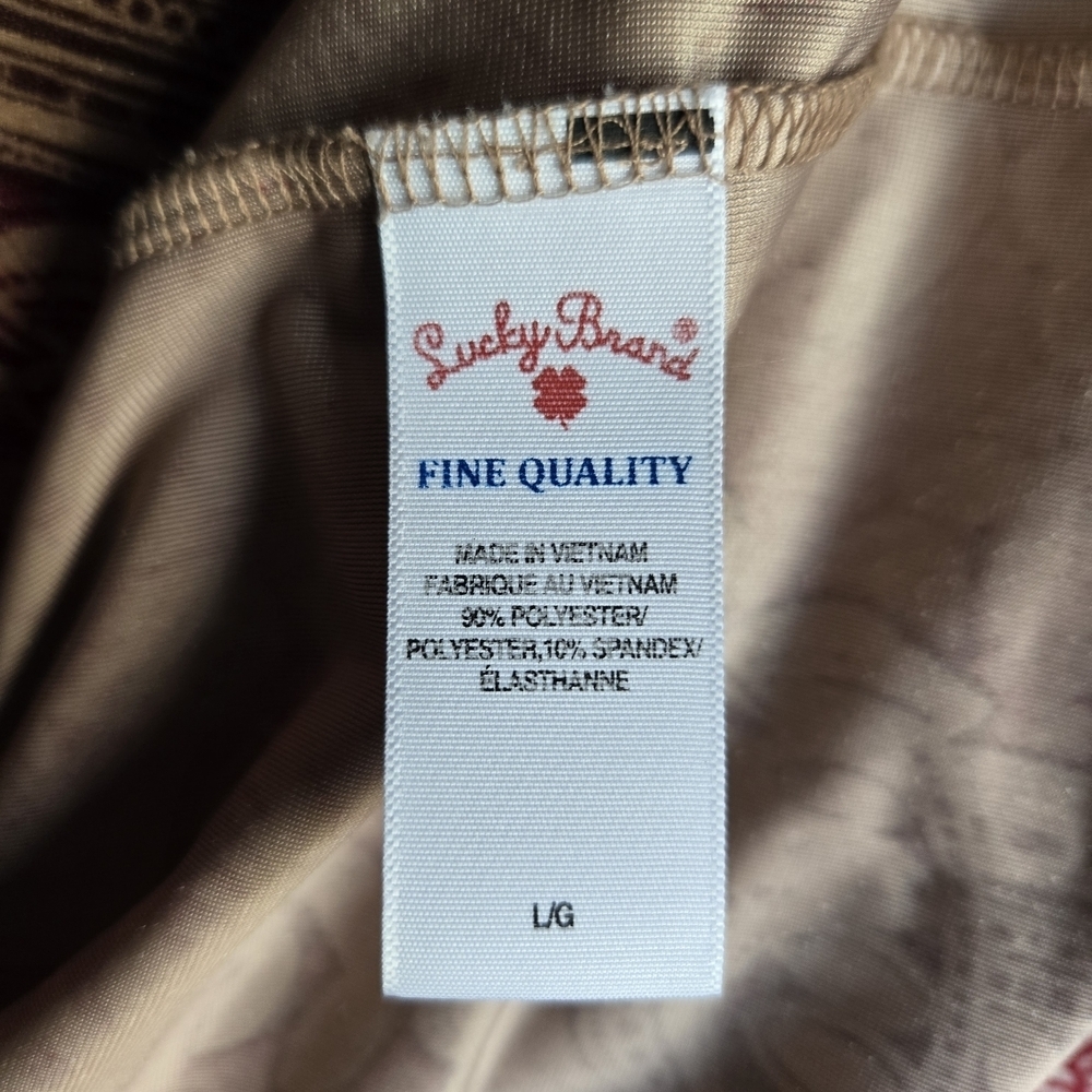 LUCKY BRAND Elegant Floral Patterned Dress. Size L - Picture 6 of 9